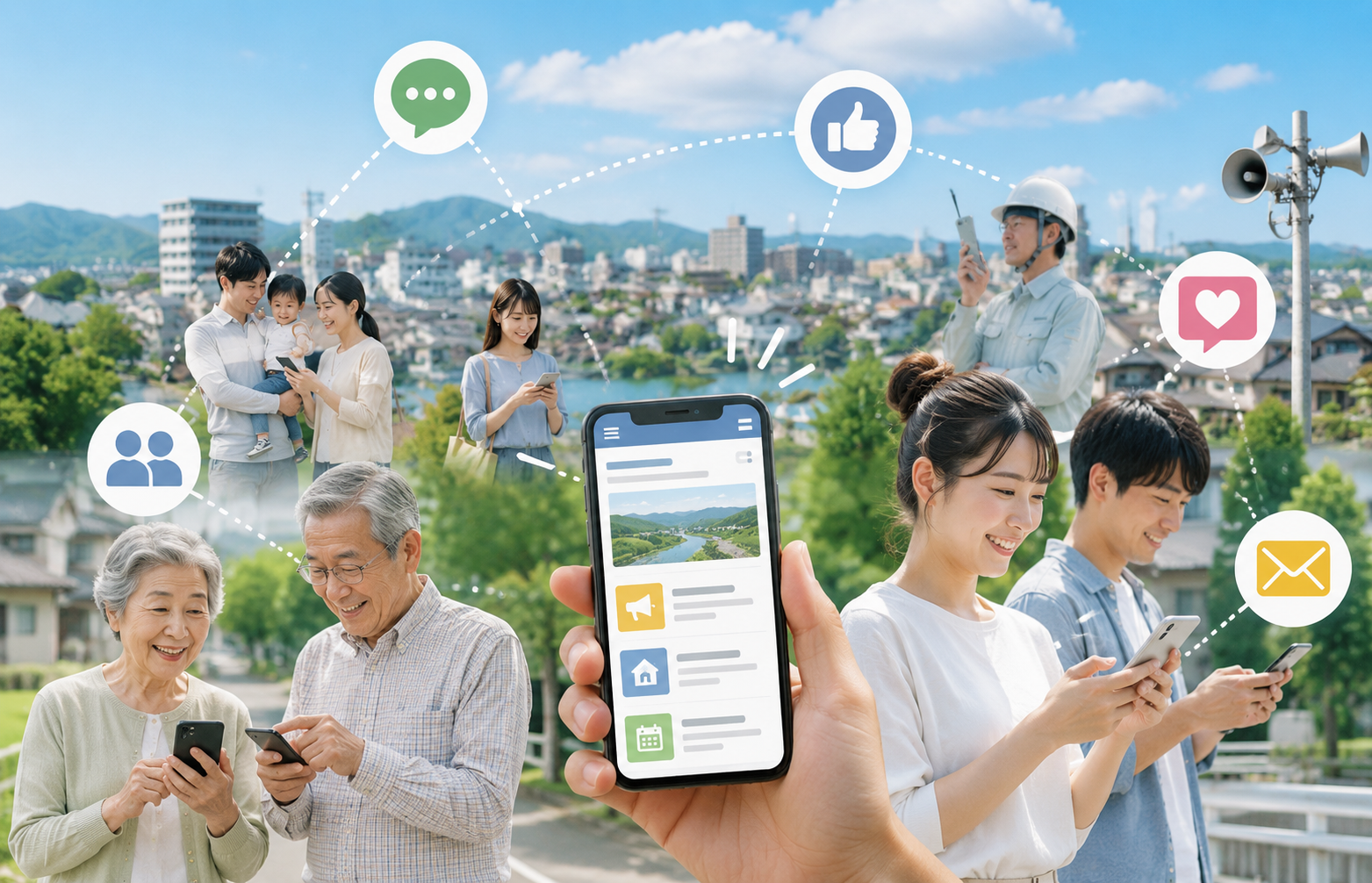 自治体のSNS情報発信イメージ画像